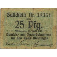 25 Pfennig Handels- und Gewerbekammer
