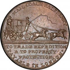 1/2 Penny Middlesex - Palmer`s Mail Coach