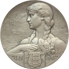 Medal - 50th anniversary of the Danish farmers bank Danske Landmandsbanks