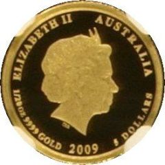 5 Dollars - Elizabeth II 4th Portrait - Australian Kookaburra - Gold Set