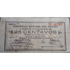25 Centavos Tesorería General del Estado