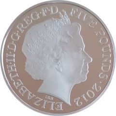 5 Pounds - Elizabeth II London Olympics, Gold-Plated Silver Proof