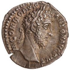 Denarius - Commodus P M TR P VIIII IMP VI COS IIII P P