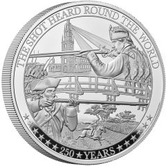 1000 Pounds - Charles III The Battles of Lexington & Concord; Silver Proof