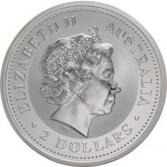 2 Dollars - Elizabeth II 4th Portrait - Australian Kookaburra