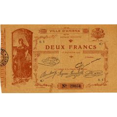 2 Francs - Chambre de Commerce d`Amiens [80]