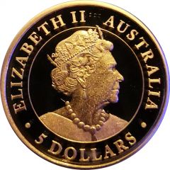 5 Dollars - Elizabeth II 6th Portrait - Hand of Faith - Gold Proof