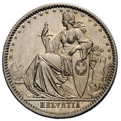 20 Rappen Helvetia, copper-nickel, pattern