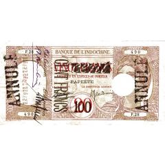 100 Francs overprinted on P#12c
