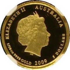 5 Dollars - Elizabeth II 4th Portrait - Australian Kookaburra - Gold Set