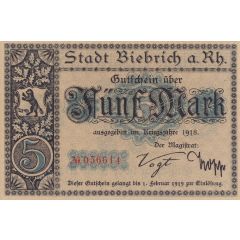 5 Mark Biebrich am Rhein