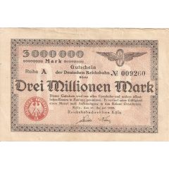 3 000 000 Mark Reichsbahndirektion