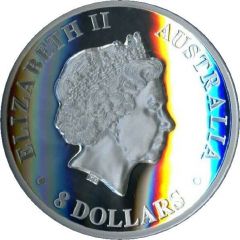 8 Dollars - Elizabeth II 4th Portrait - Wedge-tailed Eagle - Silver Proof, High Relief