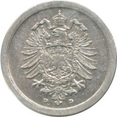 1 Pfennig - Wilhelm II type 1 - large shield