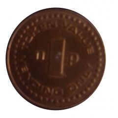 1 New Pence Vending Token