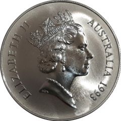 1 Dollar - Elizabeth II 3rd Portrait - Silver Kangaroo