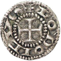 Denier with four annulets without crosslet - Immobilization in the name of Louis IV