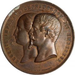 Medal - Napoleon III Palais de l`industrie - vue des galeries