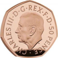 50 Pence - Charles III Life and legacy of the Queen, Gold Piedfort