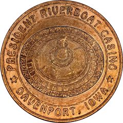 50 Cent Gaming Token - President Riverboat Casino - Roulette Davenport, Iowa