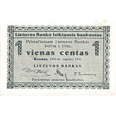 1 Centas Provisional