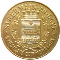 5 Centimes - Union du Commerce et de l`Industrie - Saint-Germain-en-Laye [78] Brass