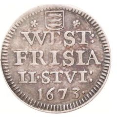 2 Stuivers without arrows, value obverse