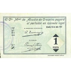 1 Peseta Alcudia de Crespins