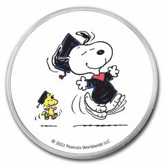 1 oz Silver Peanuts - Snoopy and Woodstock Graduation