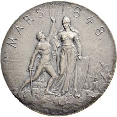 Proclamation of the Republic and Canton of Neuchâtel silver