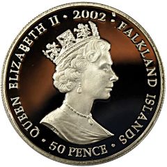 50 Pence - Elizabeth II Walking Queen, colored