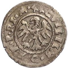 1 Schilling - Wilhelm von Brandenburg Koknese, regular shield, cross left and crosier right