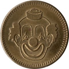 Token - No Cash Value Clown, 20 mm, Long teeth on reverse