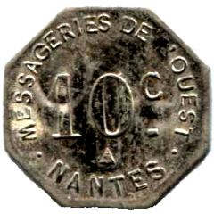 10 Centimes - Messageries de l'Ouest - Nantes [44]