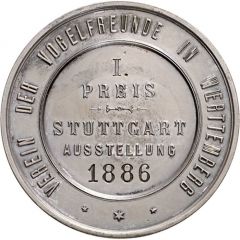 Award first prize medal - Association of Bird Lovers in Württemberg