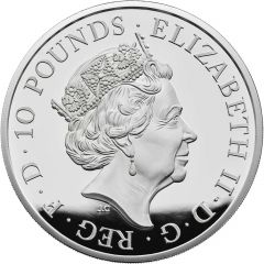 10 Pounds - Elizabeth II Red Dragon of Wales, Silver Proof