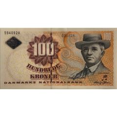 100 Kroner Famous Men and Women. Type 2, enhanced security features