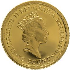 10 Pounds - Elizabeth II 3rd portrait, 1/10 oz Fine Gold