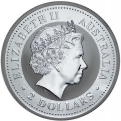 2 Dollars - Elizabeth II 4th Portrait - Australian Kookaburra - Silver Bullion Coin