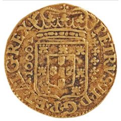 Quartinho - Pedro II King`s crown, Lisboa mint