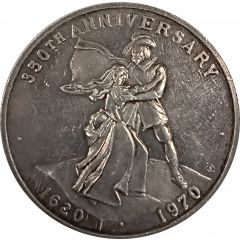 Medal - Sailing of the Pilgrim fathers silver