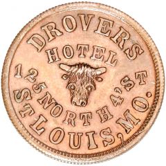 Civil War Merchant Token - Drover`s Hotel St Louis, MO