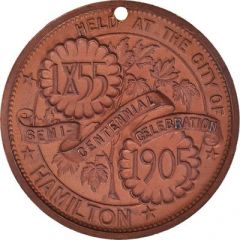 Masonic Medal - Semi-Centennial Celebration Hamilton, Ontario