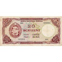 20 Scellini / 20 Somali Shillings