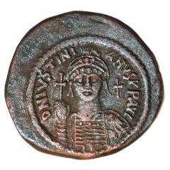 20 Nummi - Justinian I Nicomedia, bust facing, dated reverse