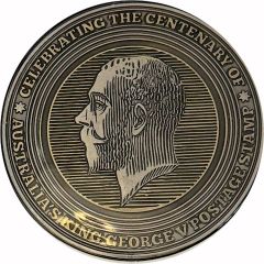 Medal - King George V Centenary of Stamps 2014