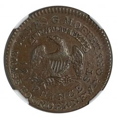 Hard Times Merchant Token – James G. Moffet, Brass Founder, E PLURIBUƧ UИUM New York, New York