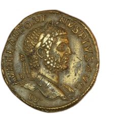Sestertius - Caracalla PONTIF TR P XIII COS III S C, Mars