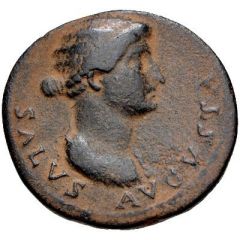 Dupondius - Livia IMP T CAES DIVI VESP F AVG P M TR P P P COS VIII RESTITVIT, Salus