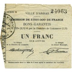 1 Franc - Chambre de Commerce d`Arras [62]